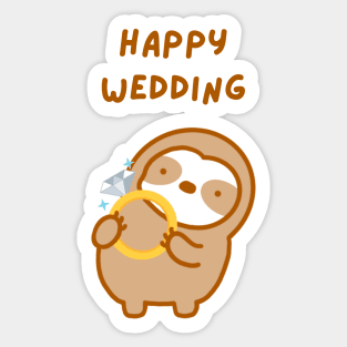 Happy Wedding Sloth Sticker